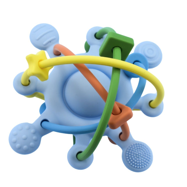 Sensory Space Teether Blue Spotty Dot Toys