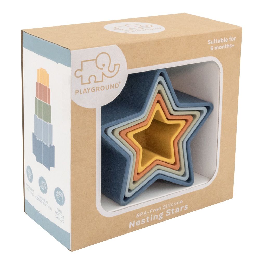 Star Silicone Nesting Blocks Blue - Spotty Dot Toys