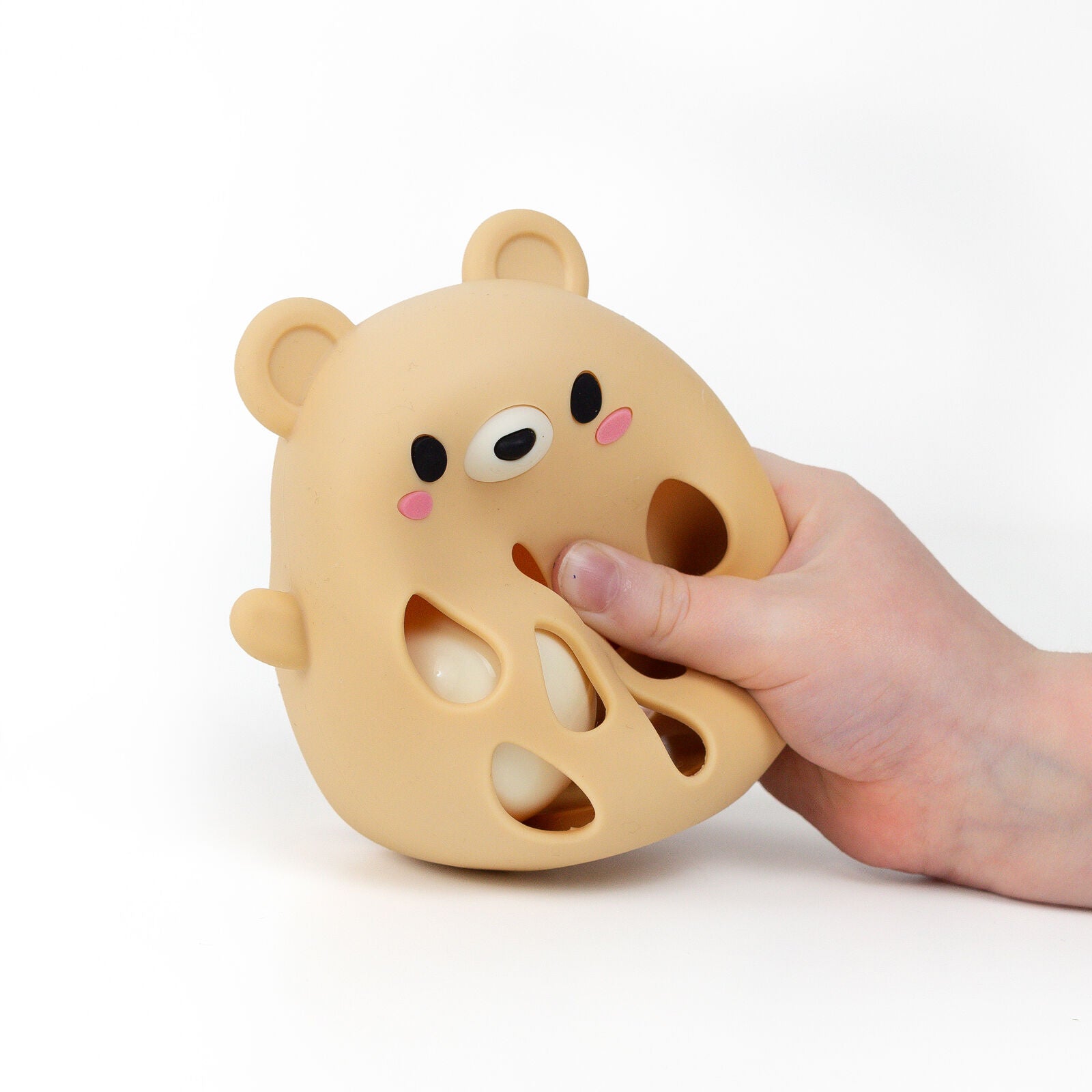 Silicone Bear Rattle Spotty Dot Baby 