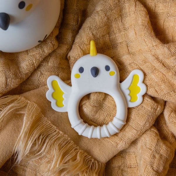 Silicone Cockatoo Baby Teether Spotty Dot 