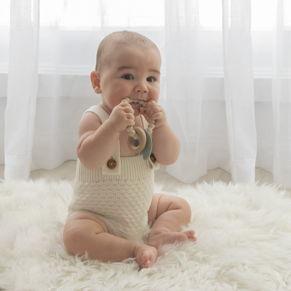 Sage Elephant Silicone Teether - Spotty Dot AU