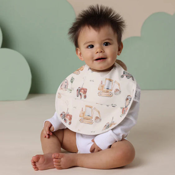 Snuggle Bib Diggers & Tractors Spotty Dot Baby