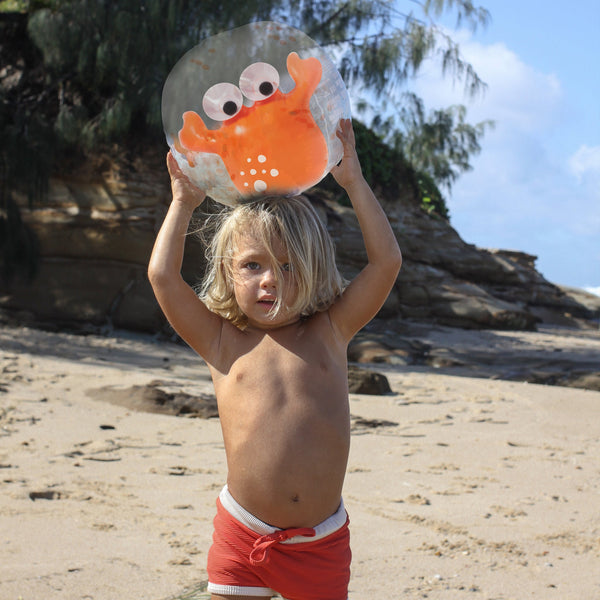 Sonny the Sea Creature Neon Orange 3D Inflatable Beach Ball - Spotty Dot Toys