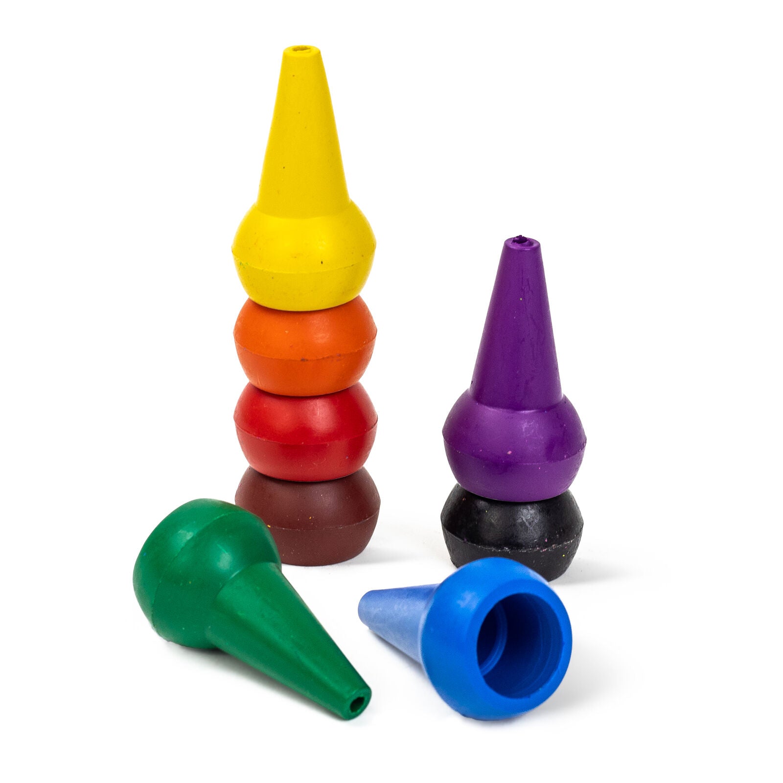 Stackable Crayons Retro Rainbow Spotty Dot Toys