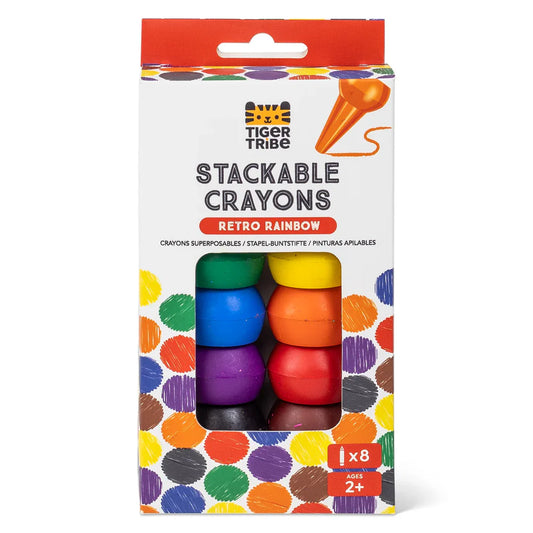 Stackable Crayons Retro Rainbow Spotty Dot Toys