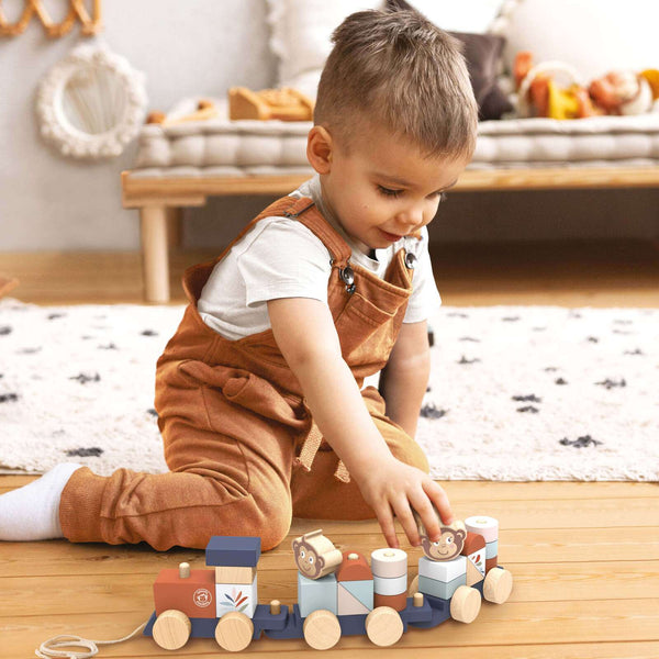 Wooden Stacking Train - Spotty Dot Toys