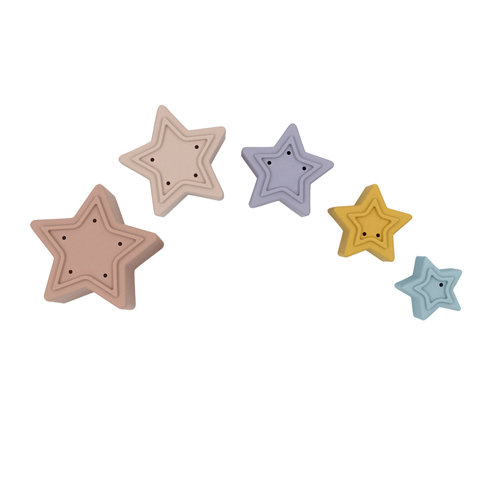 Star Silicone Nesting Blocks Pastel - Spotty Dot Toys