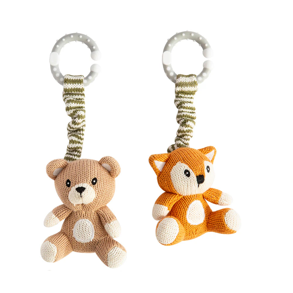 Stroller Pram Toys Bear & Fox Spotty Dot Toys