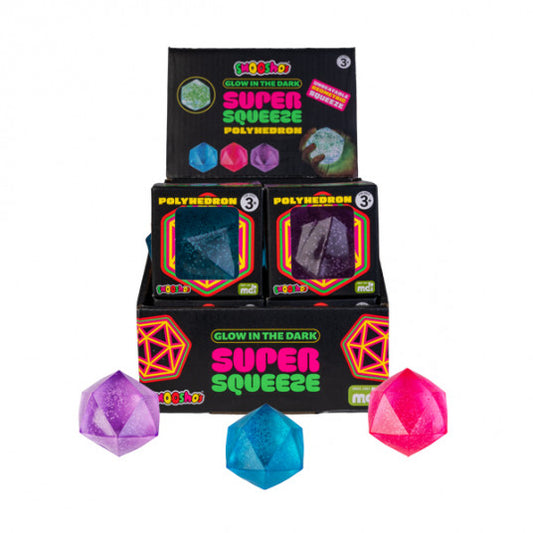 Super Squeeze Polyhedron Glow in Dark Smooshos Spotty Dot Toys