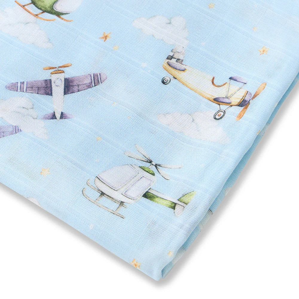 Taking Flight Muslin Wrap Spotty Dot Baby