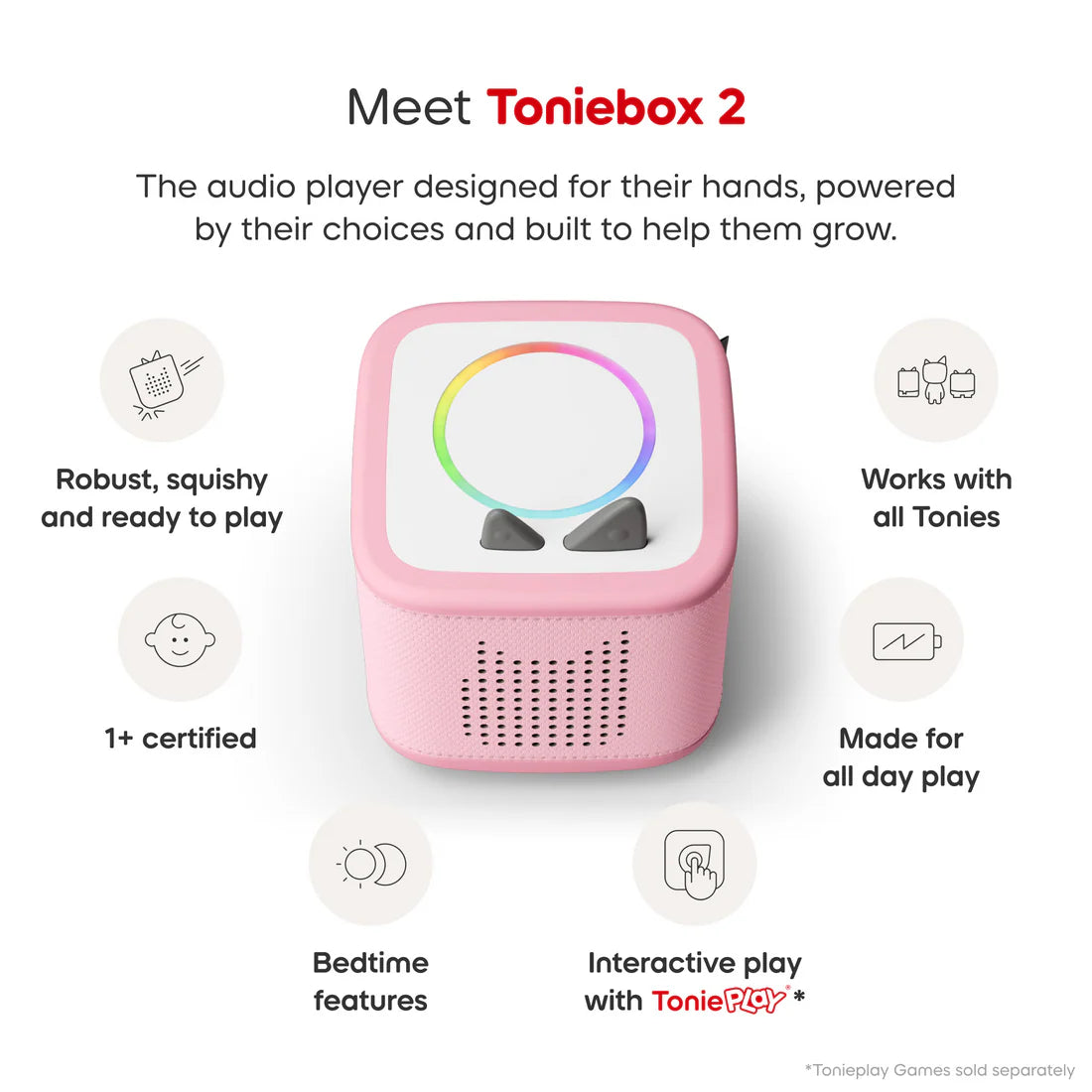 Toniebox 2 Cloud Pink & Creative Rubie Set Spotty Dot Toys