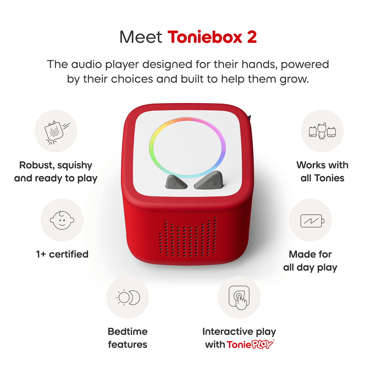 Toniebox 2 Sunset Red Creative Tonie Rubie Spotty Dot Toys