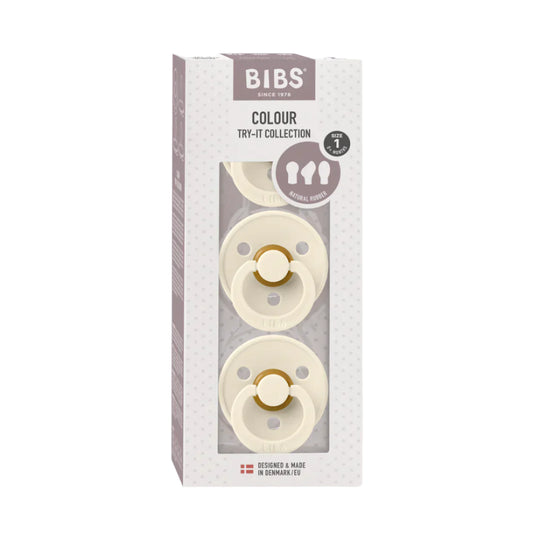 Try It Collection BIBS Ivory Round Anatomical Symmetrical Pack of 3 