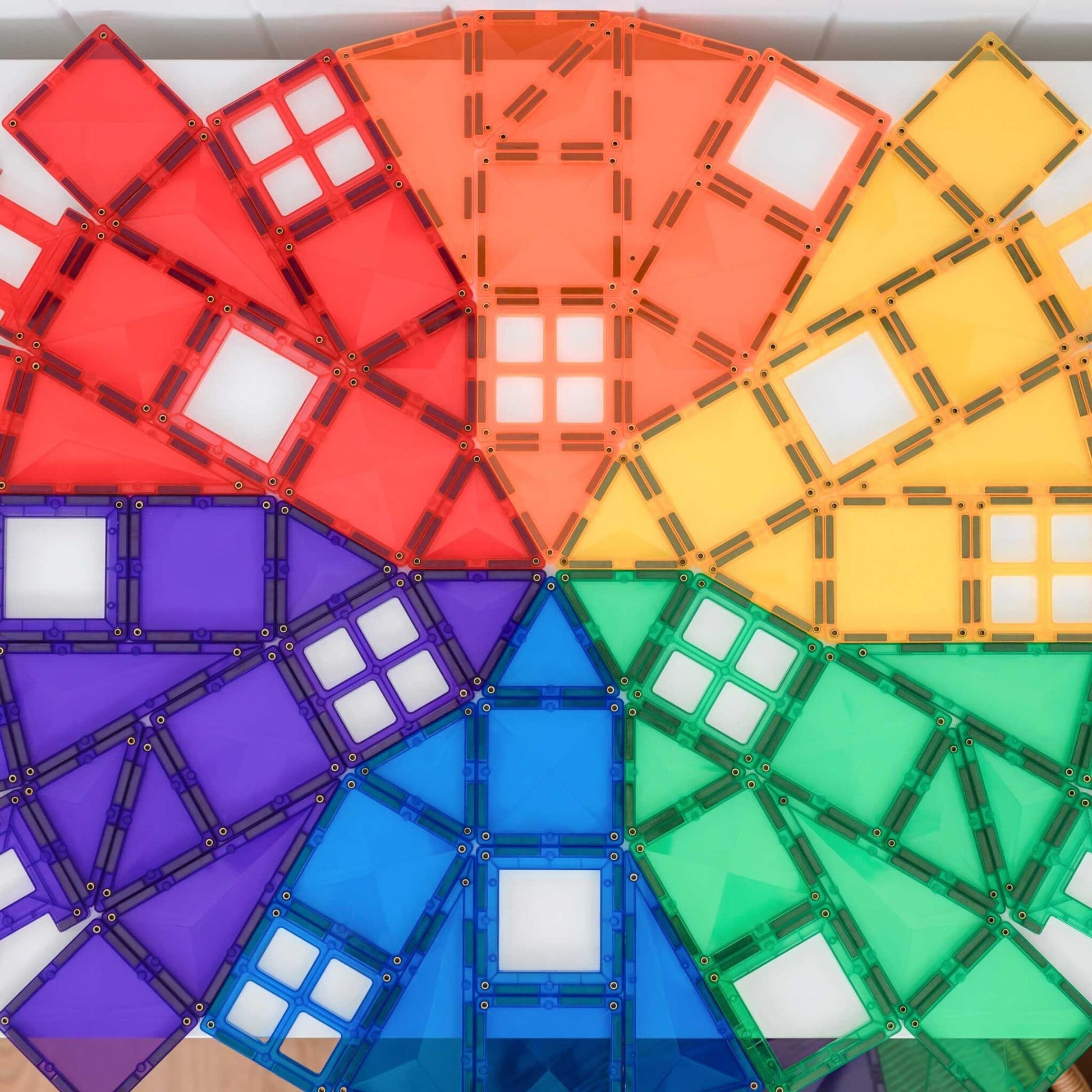 Connetix 102 pce Rainbow Magnetic Tiles Pack - Spotty Dot Toys