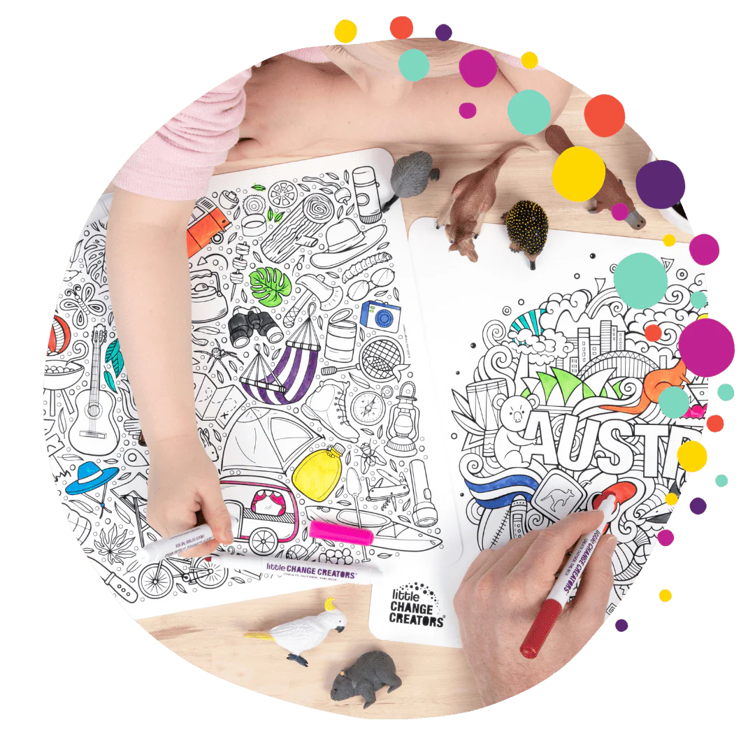 Little Change Creators Australia Colouring Mat Spotty Dot Toys