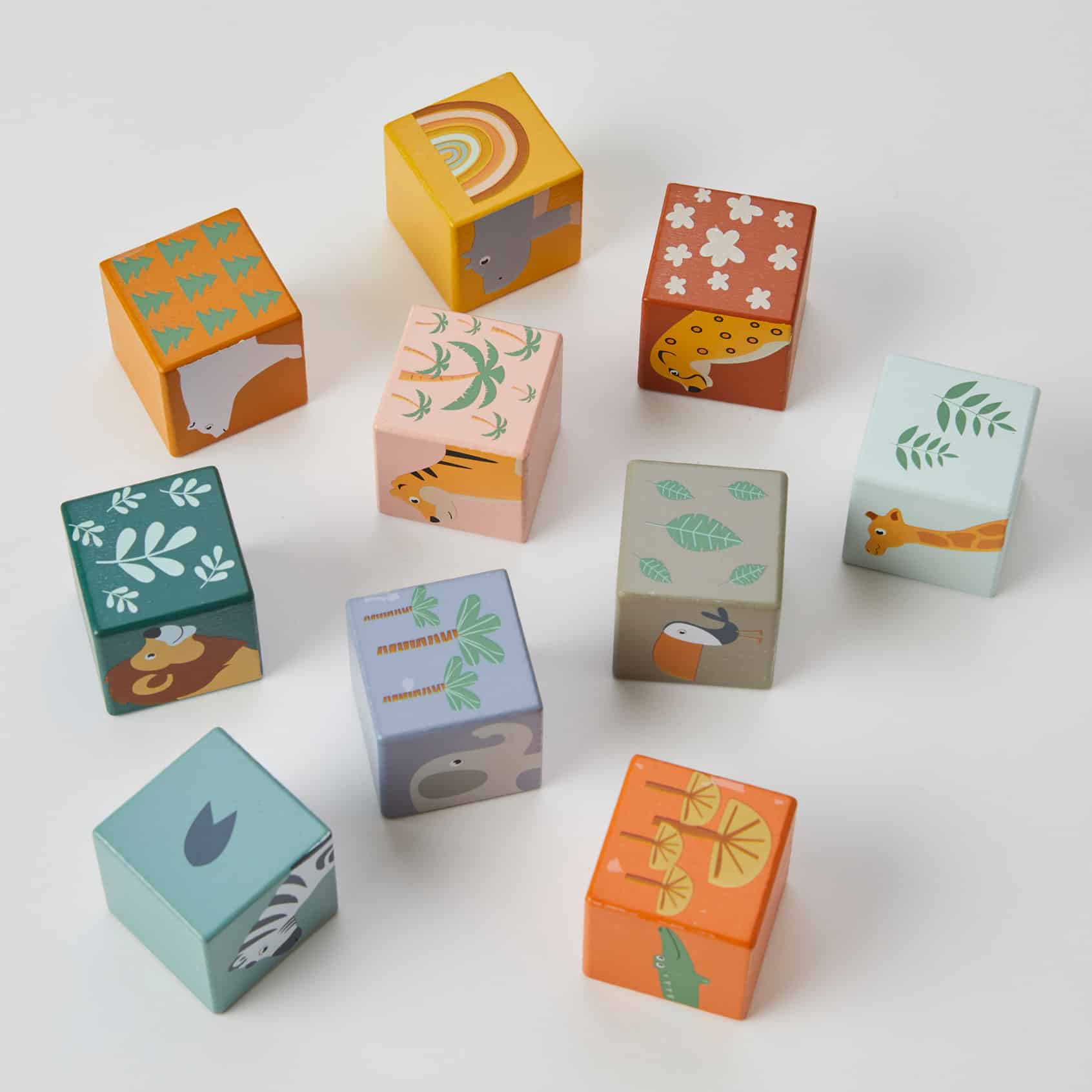 10 Piece Animal Number Blocks Spotty Dot Toys