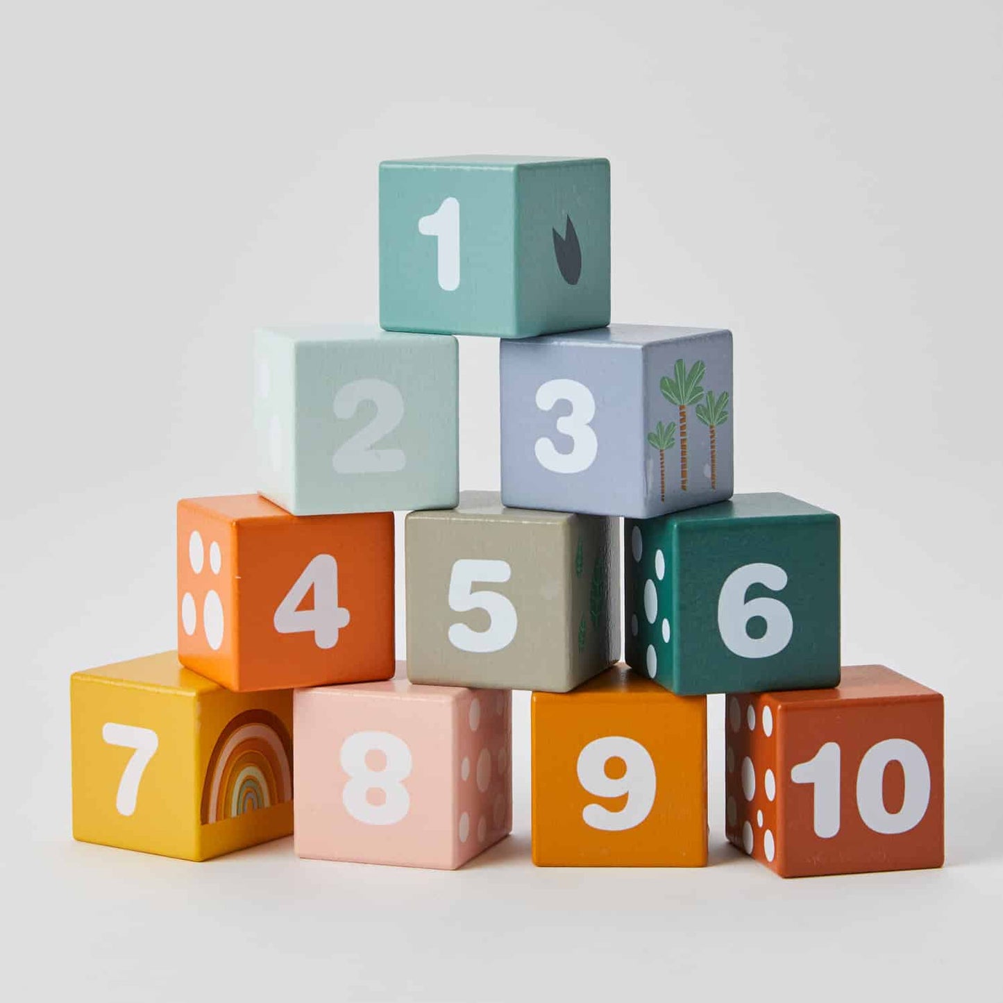 10 Piece Animal Number Blocks Spotty Dot Toys