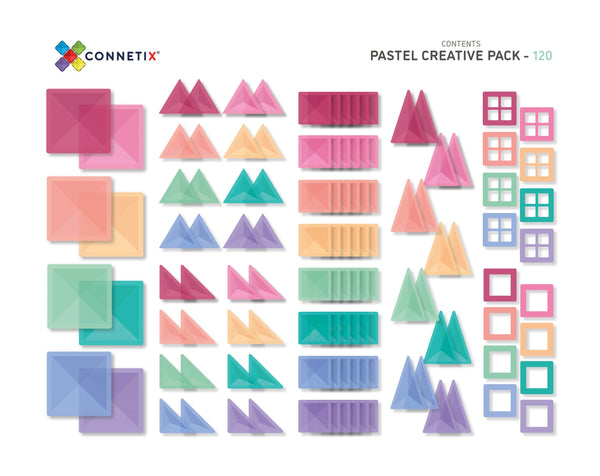 Connetix - 120 Piece - Creative Pack - PASTEL - Spotty Dot AU