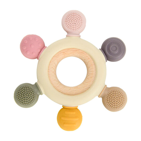 Sensory Pink Silicone Teether - Spotty Dot AU