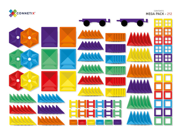 Connetix Magnetic Tiles - 212 Piece Mega Pack - Spotty Dot Toys