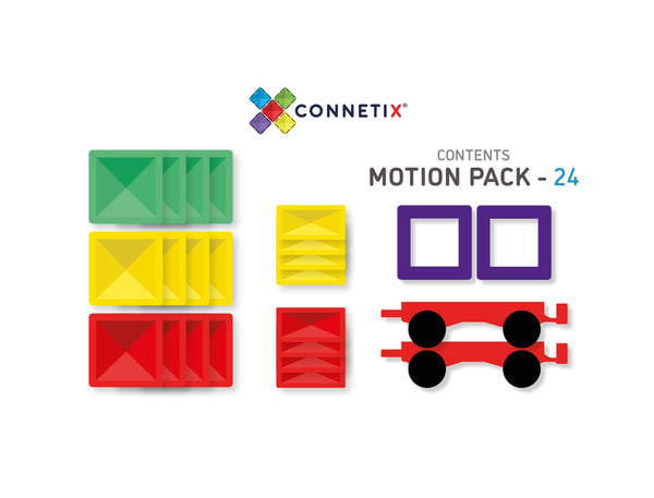 Connetix - Magnetic Tiles - 24 Piece Motion Pack