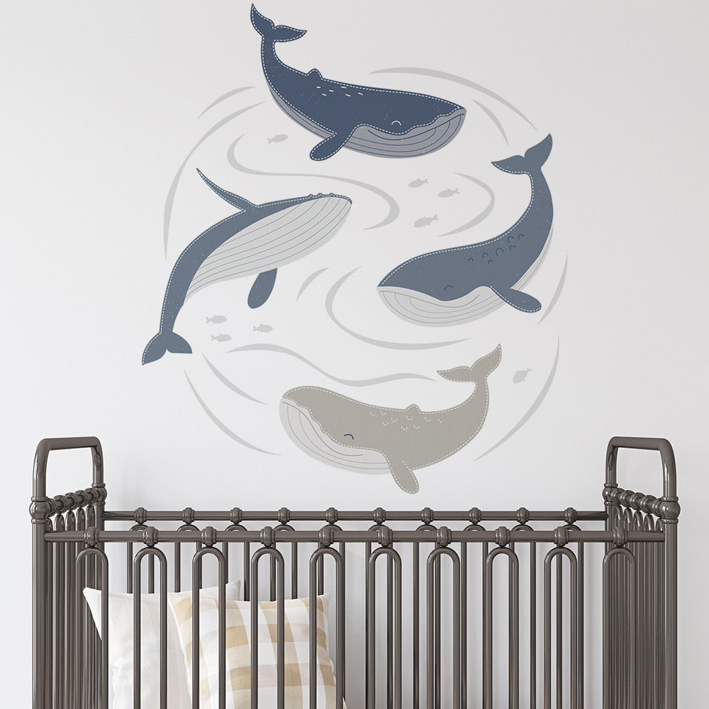 Oceania Whales Wall Decal Set - Spotty Dot AU