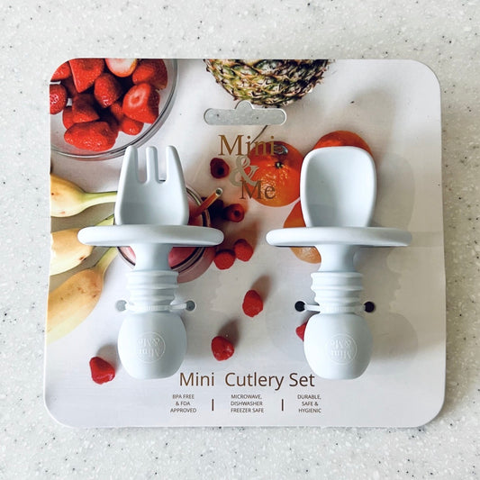 Silicone Cutlery Set - Ice Blue - Spotty Dot AU