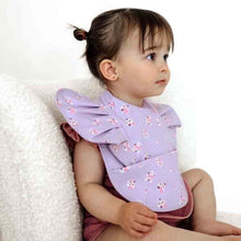 Load image into Gallery viewer, Lilac Bloom Frill Bib - Spotty Dot AU
