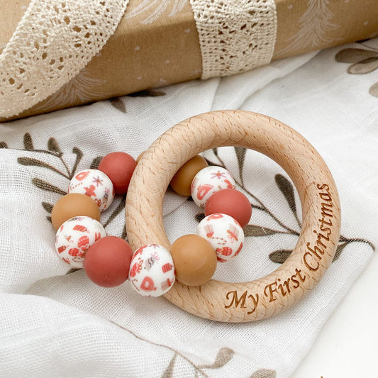 My First Christmas Baby Teether - Spotty Dot AU