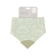 Load image into Gallery viewer, Reversible Teether Bib Sage Dino - Spotty Dot AU
