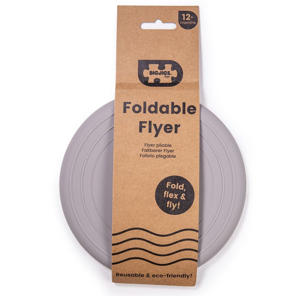 Foldable Flyer Silicone Frisbee - Stone Grey - Spotty Dot Toys