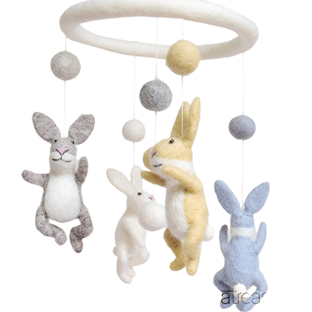 Bunny Rabbit Felt Mobile - Spotty Dot AU