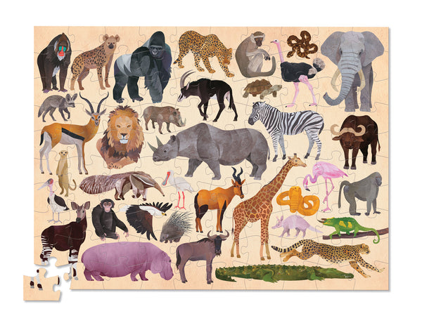 36 Wild Animals Puzzle - 100 pieces by Crocodile Creek