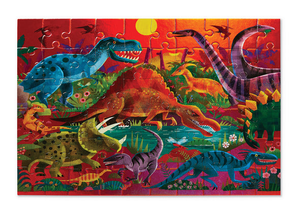 Crocodile Creek - Foil Puzzle - Dazzling Dinosaurs- 60 Pieces