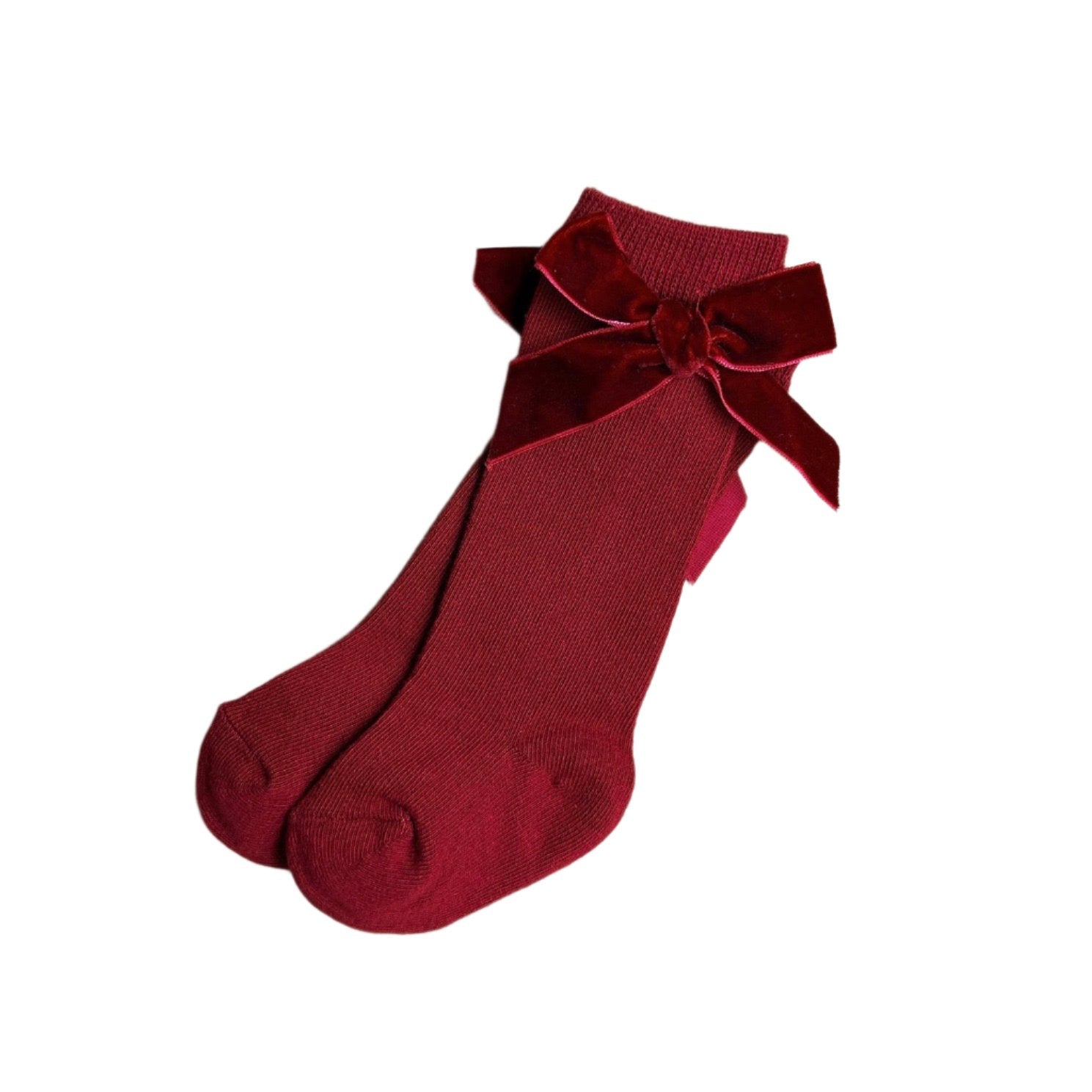 Cherry Red Knee High Socks - Spotty Dot 