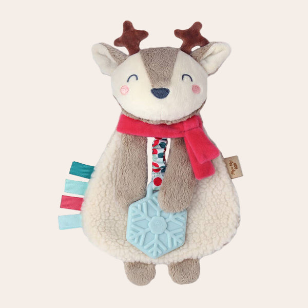 Itzy Plush Reindeer Teether & Comforter - Spotty Dot AU