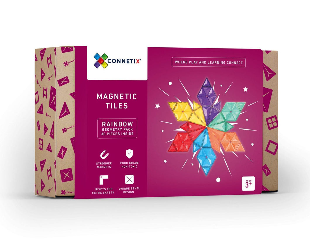 30 Piece Geometry Pack - Connetix Magnetic Tiles