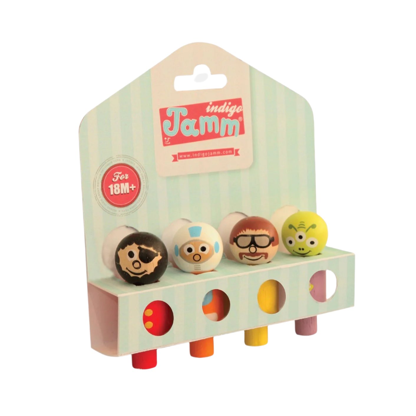 Indigo Jamm Wooden Peg People Spotty Dot Toy