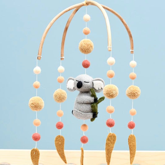 Koala Sleeping Felt Fair Trade Mobile Spotty Dot Toys