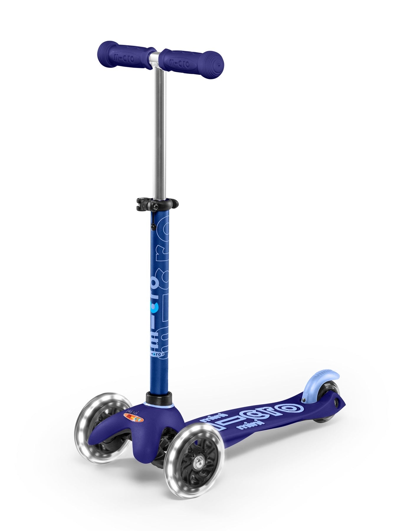 Mini Micro Deluxe LED 3 Wheel Scooter - Blue - Spotty Dot AU
