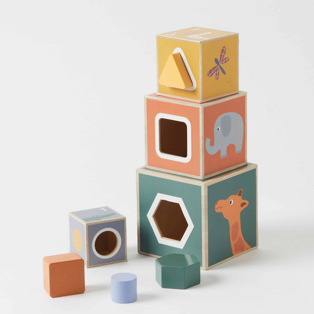 Wooden Stacking Cubes - Spotty Dot AU