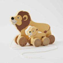 Load image into Gallery viewer, Pull along Lion &amp; Baby - Spotty Dot AU 
