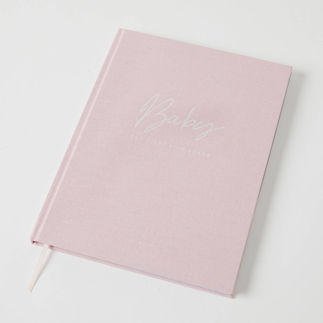 Baby Journal - Grey & Pink - Spotty Dot AU