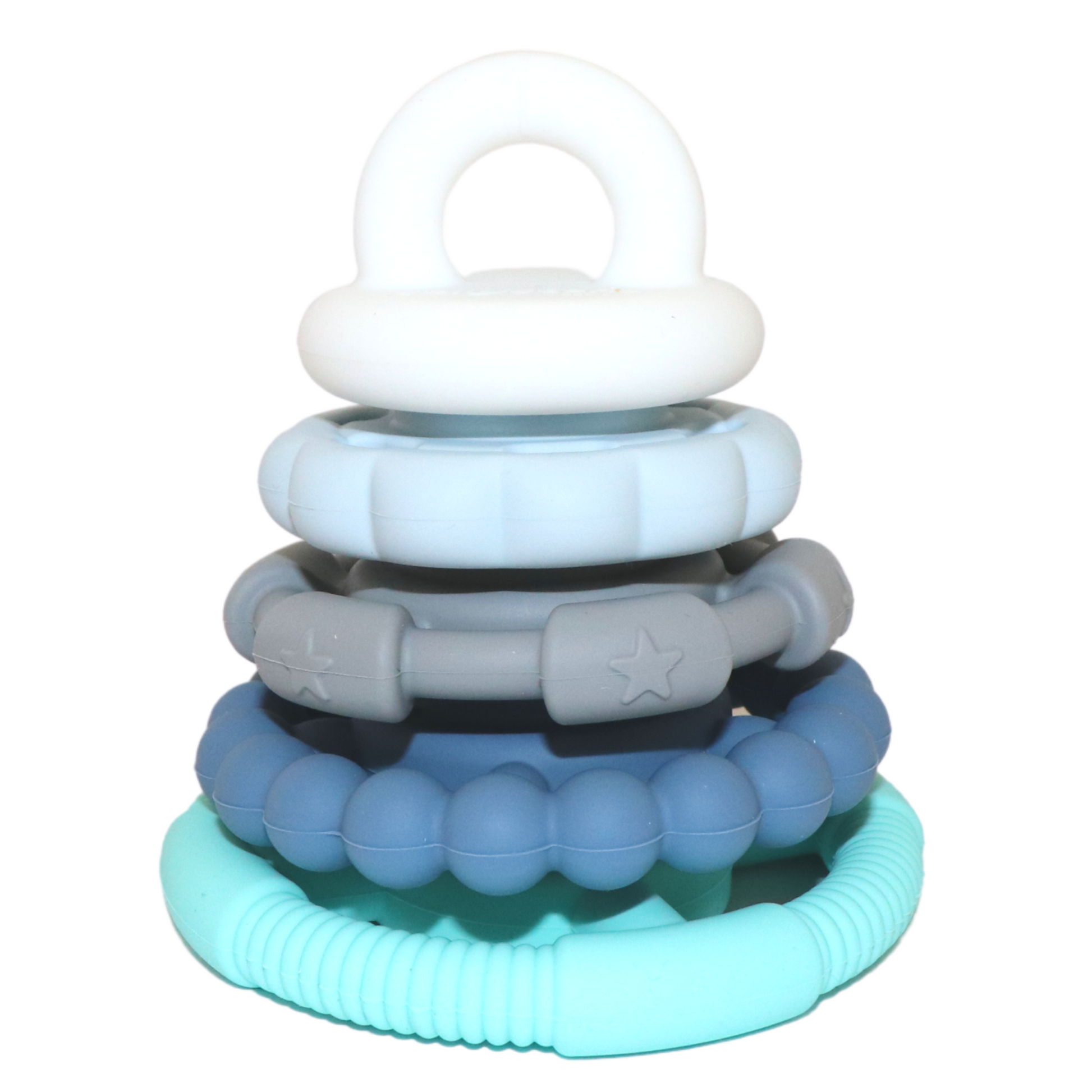 Ocean Blue - Silicone Stacker Teether Toy - Spotty Dot 
