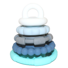Load image into Gallery viewer, Ocean Blue - Silicone Stacker Teether Toy - Spotty Dot 
