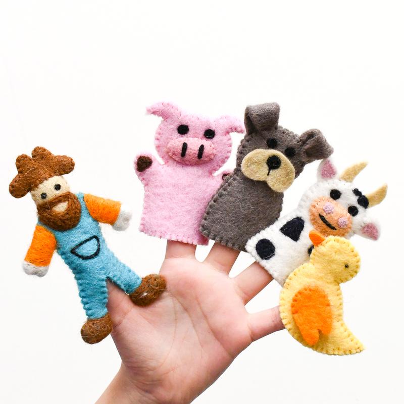Old MacDonald Felt Finger Puppet Set Spotty Dot Toys