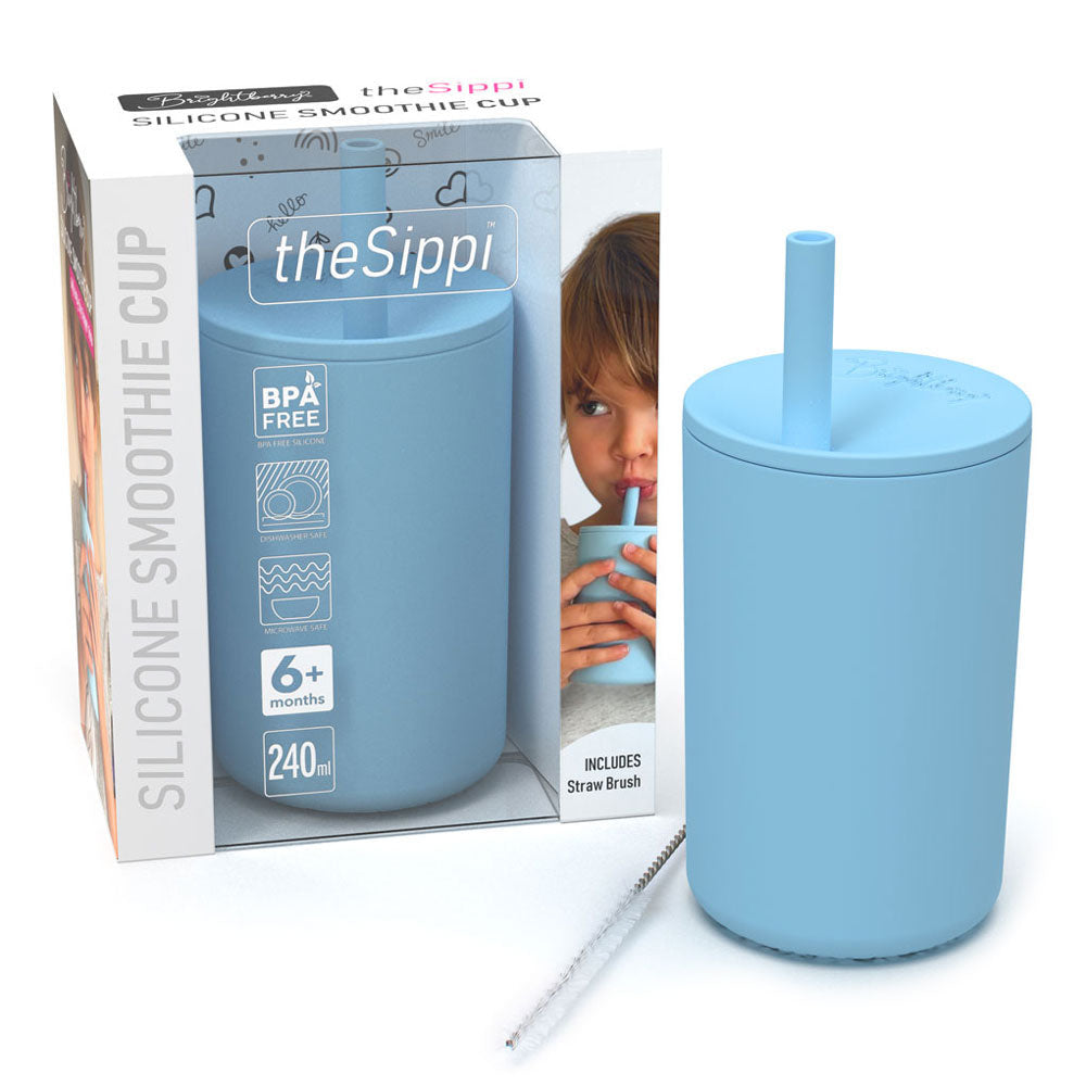 Pacific Blue Silicone Sippy Smoothie Cup  Spotty Dot 