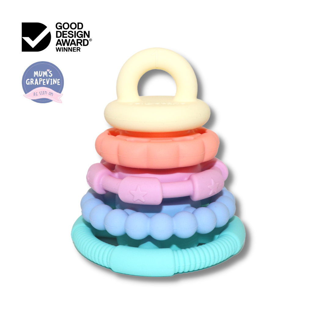 Pastel - Silicone Stacker Teether Toy - Spotty Dot AU