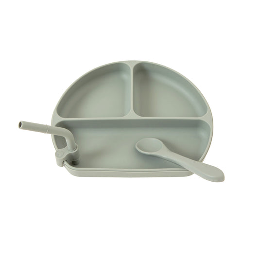 Olive Silicone Divider Plate set - Spotty Dot AU 
