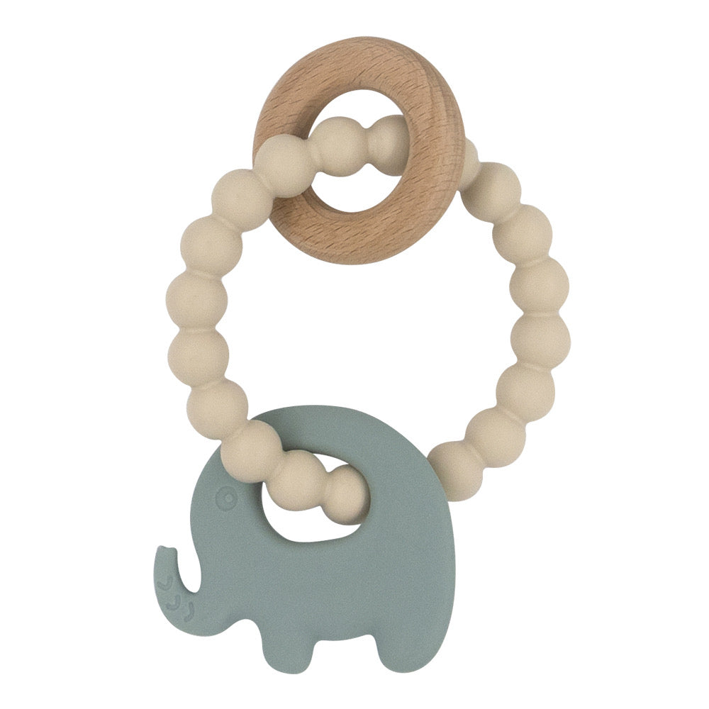 Elephant Silicone Teether Sage - Spotty Dot AU
